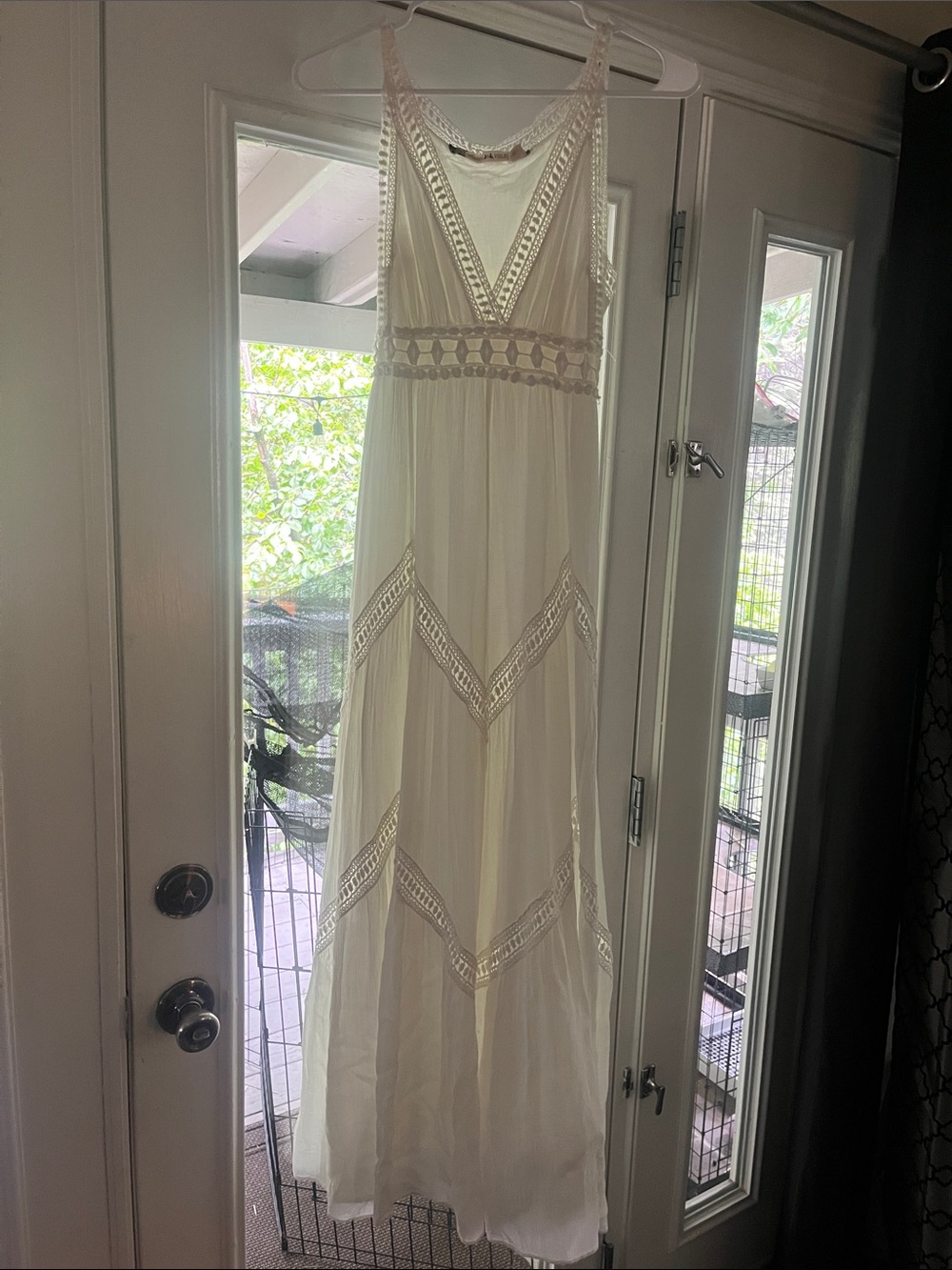 Chelsea and Violet white Lace-Trim Maxi Dress